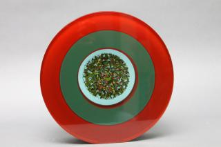 Appraisal: Elias Bohumil Czech - Red Circle I Painted laminated glass