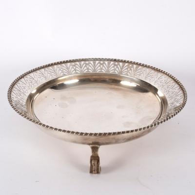 Appraisal: A shallow circular silver bowl Birmingham with pierced flanged border