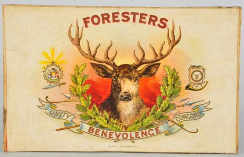 Appraisal: Foresters Cigar Box Lid Some medium soiling very mild marks