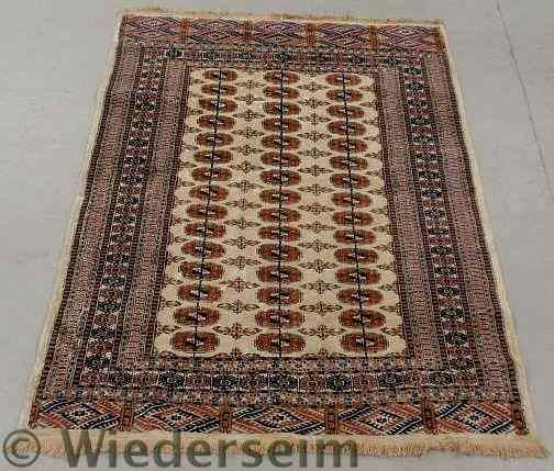 Appraisal: Bokhara oriental hall carpet with an ivory field ' x