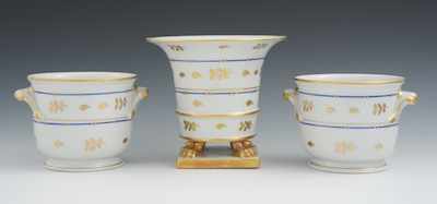 Appraisal: Three Herend Porcelain Catchpots in Coronation Pattern Lot include two