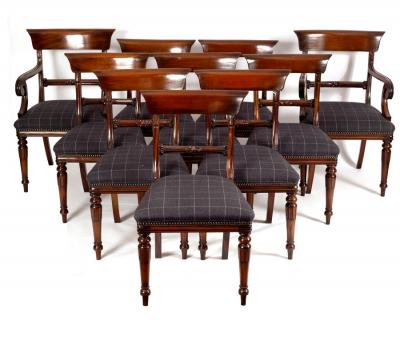 Appraisal: A set of ten William IV style mahogany dining chairs