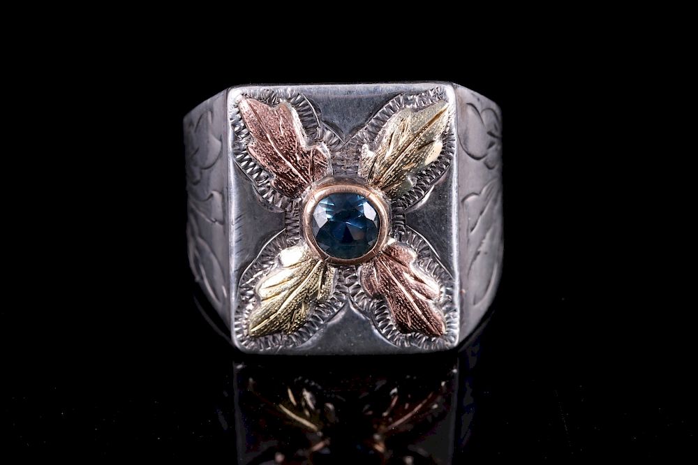 Appraisal: K White Gold Montana Sapphire Sterling Ring Included in this