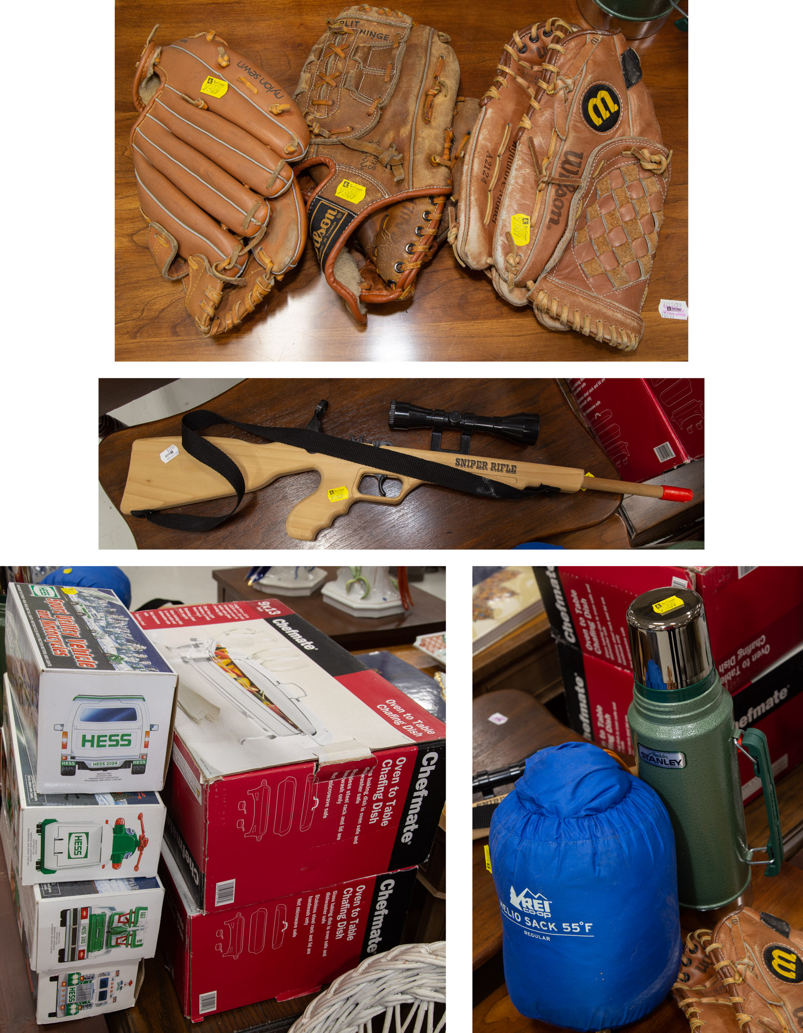 Appraisal: A SELECTION OF ITEMS Includes two Wilson baseball gloves one