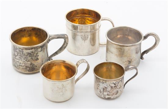 Appraisal: Sale Lot A Collection of Silver Baby Cups comprising a