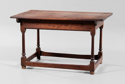 Appraisal: Southern Walnut Stretcher-Base Table possibly North Carolina th century walnut