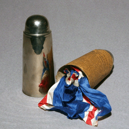 Appraisal: TRAVELLING CONE Scarce metal cone with its corresponding paper cover