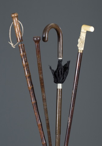 Appraisal: Collection of Four Canes Including an Ivory Top Cane Bamboo