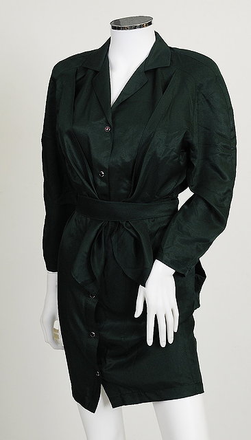 Appraisal: A s Thierry Mugler dark green shirt dress with long