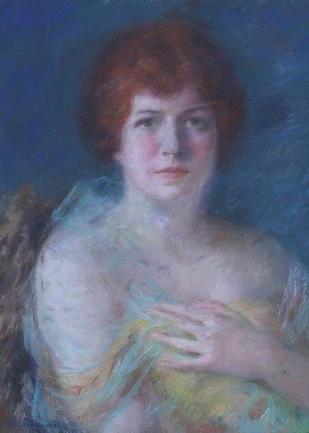 Appraisal: REID Robert American - Pastel of a Red Haired Woman