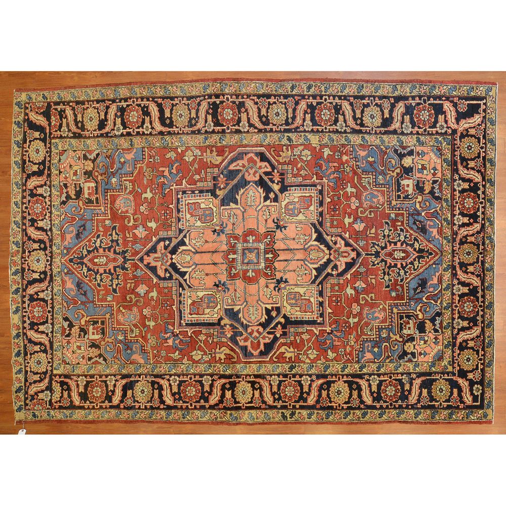 Appraisal: Antique Heriz Rug Persia x Second quarter- th century hand-knotted