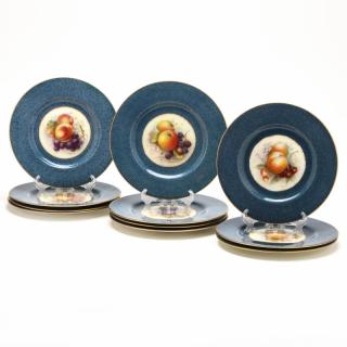 Appraisal: Set of Eleven Royal Worcester Fruit Plates Richard Sebright retailed