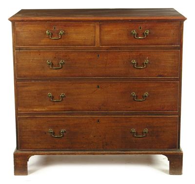 Appraisal: A late George III mahogany chest with an applied moulded