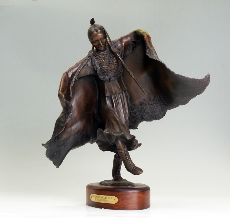 Appraisal: JANICE ALBRO INDIAN BRONZE ''She Dances To The Beat'' ''