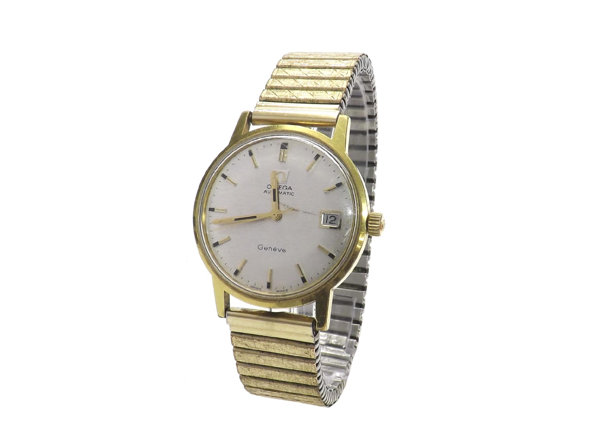 Appraisal: Omega Geneve automatic gold plated and stainless steel gentleman's bracelet