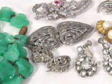 Appraisal: A quantity of costume jewellery comprising three brooches three pairs