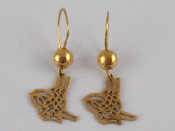 Appraisal: A pair of yellow metal tests carat gold Islamic earrings