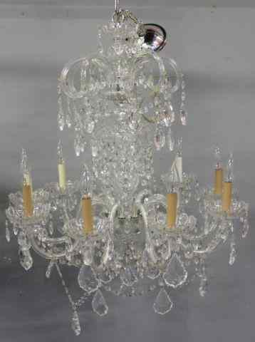 Appraisal: Possibly Waterford Fine Cut Glass Chandelier Magnificent looking From a