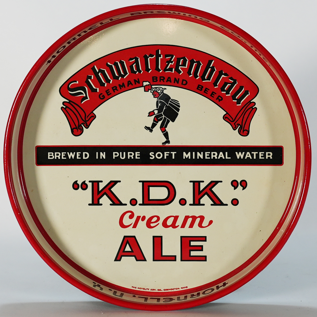 Appraisal: Hornell Schwartzenbrau K D K Cream Ale TrayReference n aBrewery