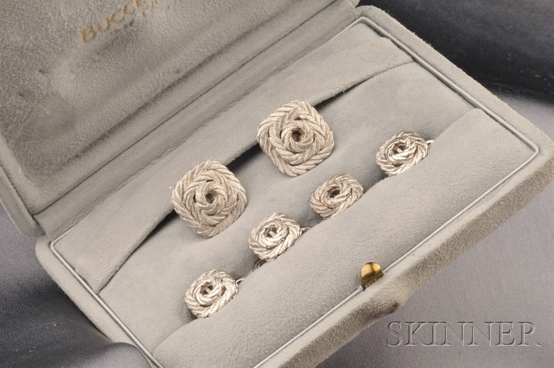 Appraisal: Gentleman's kt White Gold Dress Suite Buccellati comprising cuff links