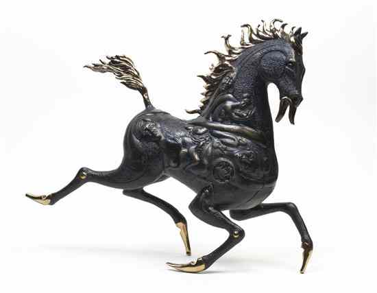 Appraisal: A Gilt and Patinated Bronze Figure of a Horse cast