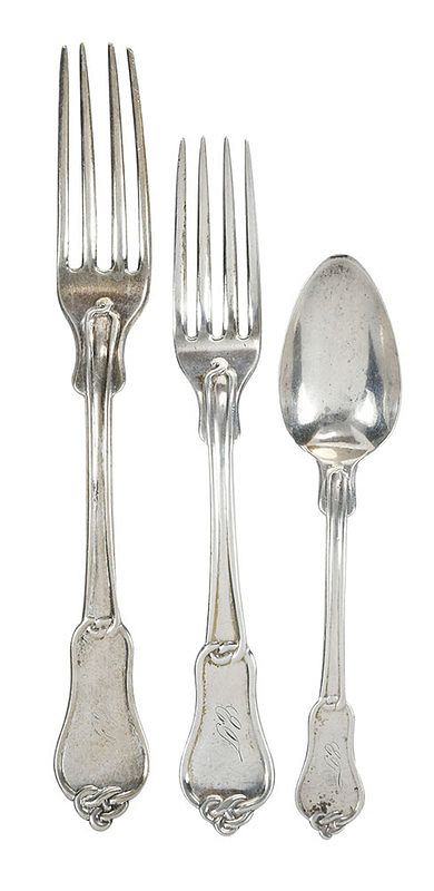 Appraisal: Pieces Calhoun Nashville Coin Silver Flatware Tennessee mid th century