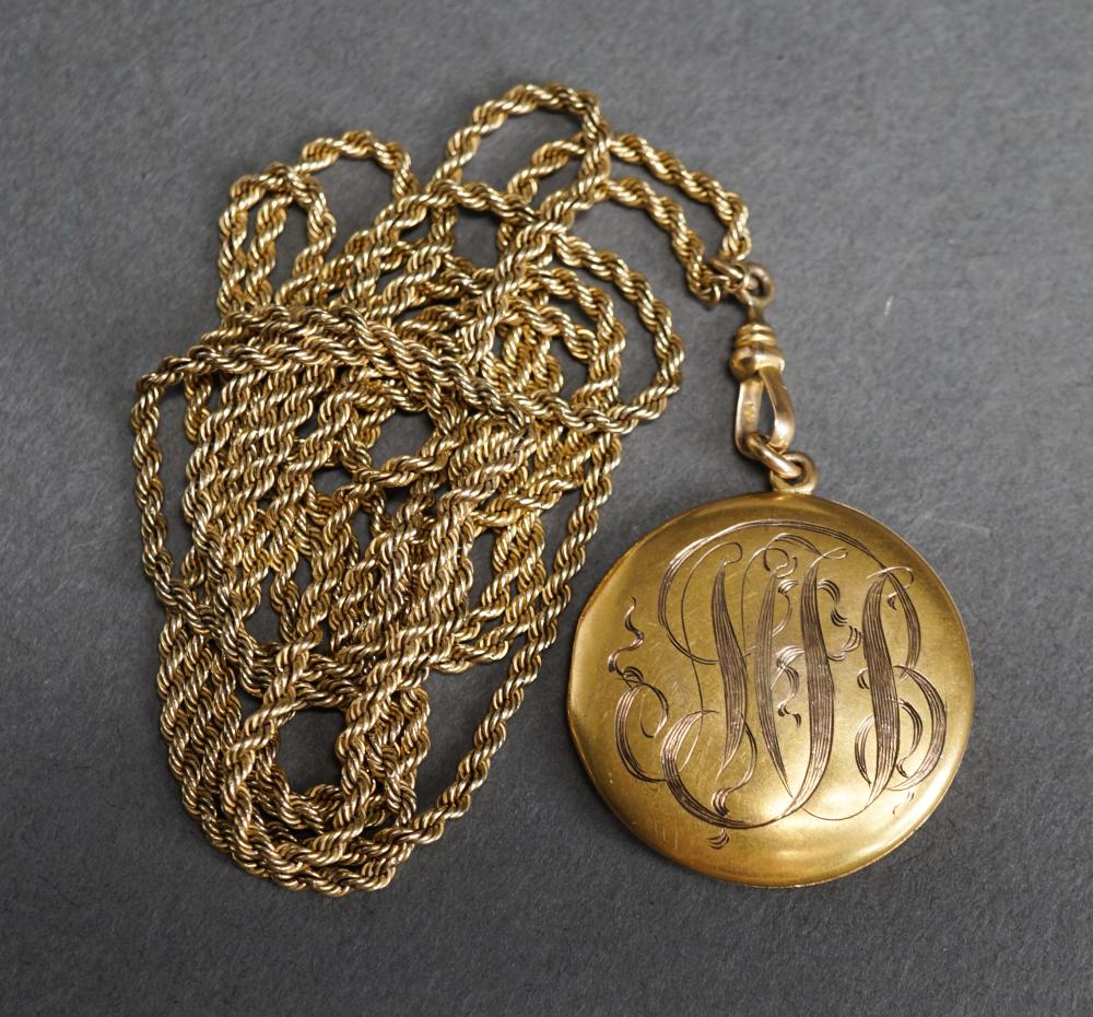 Appraisal: -KARAT YELLOW-GOLD LOCKET WITH -KARAT GOLD CHAIN DWT L OF