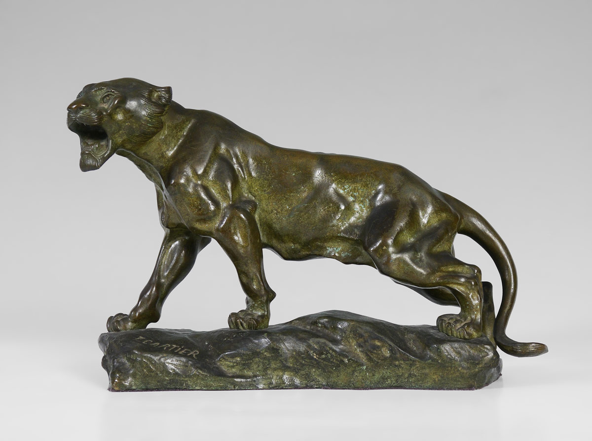 Appraisal: CARTIER Thomas Francois French - Panther Patinated Bronze '' h