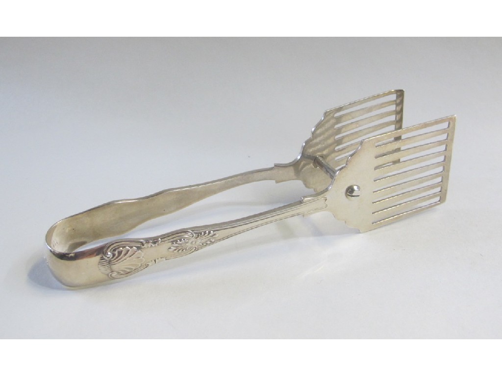 Appraisal: Pair of silver asparagus tongs Sheffield