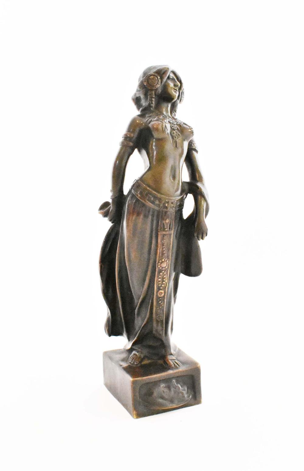 Appraisal: CONTINENTAL ART DECO PATINATED BRONZE OF SALOME - Signed G