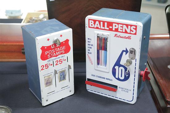 Appraisal: TWO PRODUCT DISPENSERS ''Ball-Pens'' ballpoint pen dispenser with key ''h