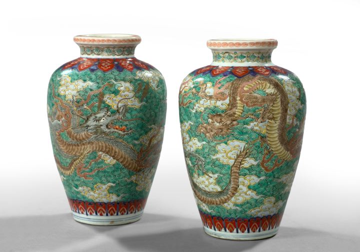 Appraisal: Pair of Kuang Hsu Porcelain Pyriform Vases fourth quarter th