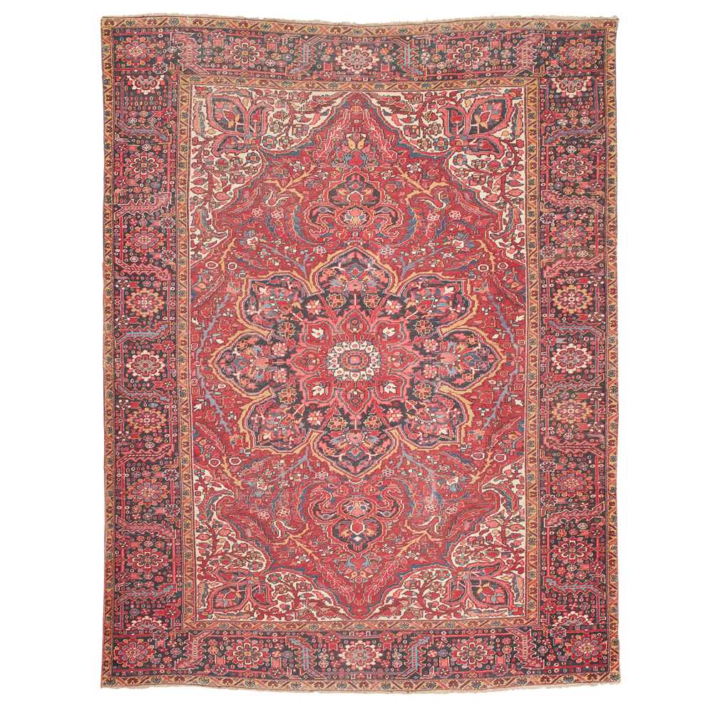 Appraisal: HERIZ CARPET NORTHWEST PERSIA LATE TH CENTURY the red field