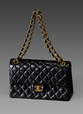 Appraisal: Chanel Black Leather Bag French s quilted pattern leather and