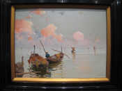 Appraisal: Giuseppe Cosenza Italian - An oil on panel of fishing