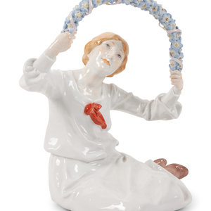 Appraisal: A Meissen Porcelain Figure of a Girl with Floral Wreath