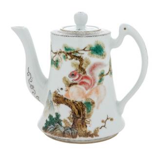 Appraisal: A Qianjiang Porcelain Teapot A QianjiangPorcelain Teapot depicting two squirrels