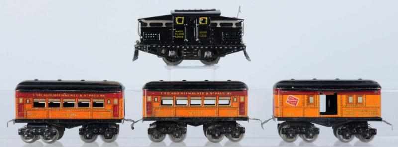 Appraisal: American Flyer O-Gauge Passenger Train Set Includes no electric style