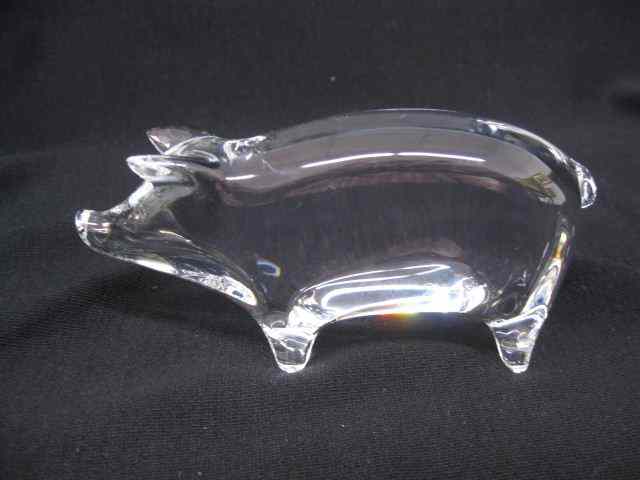 Appraisal: Baccarat Crystal Figurine of a Pig '' long signed excellent