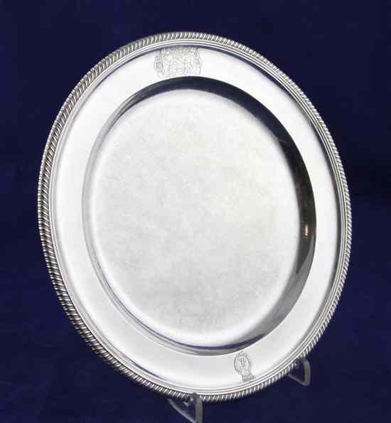 Appraisal: A George III silver dinner plate by Paul Storr with