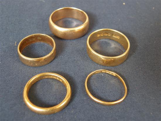 Appraisal: ct gold weding band ct gold wedding band and three