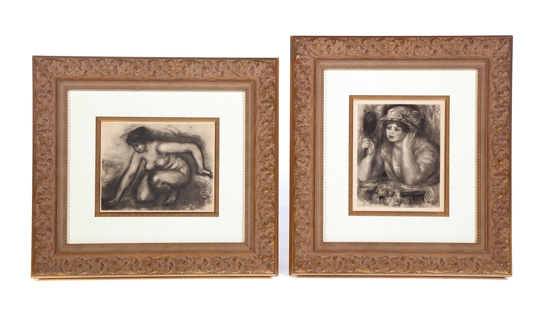 Appraisal: TWO PRINTS Twentieth century unsigned La Femme au Miroir and