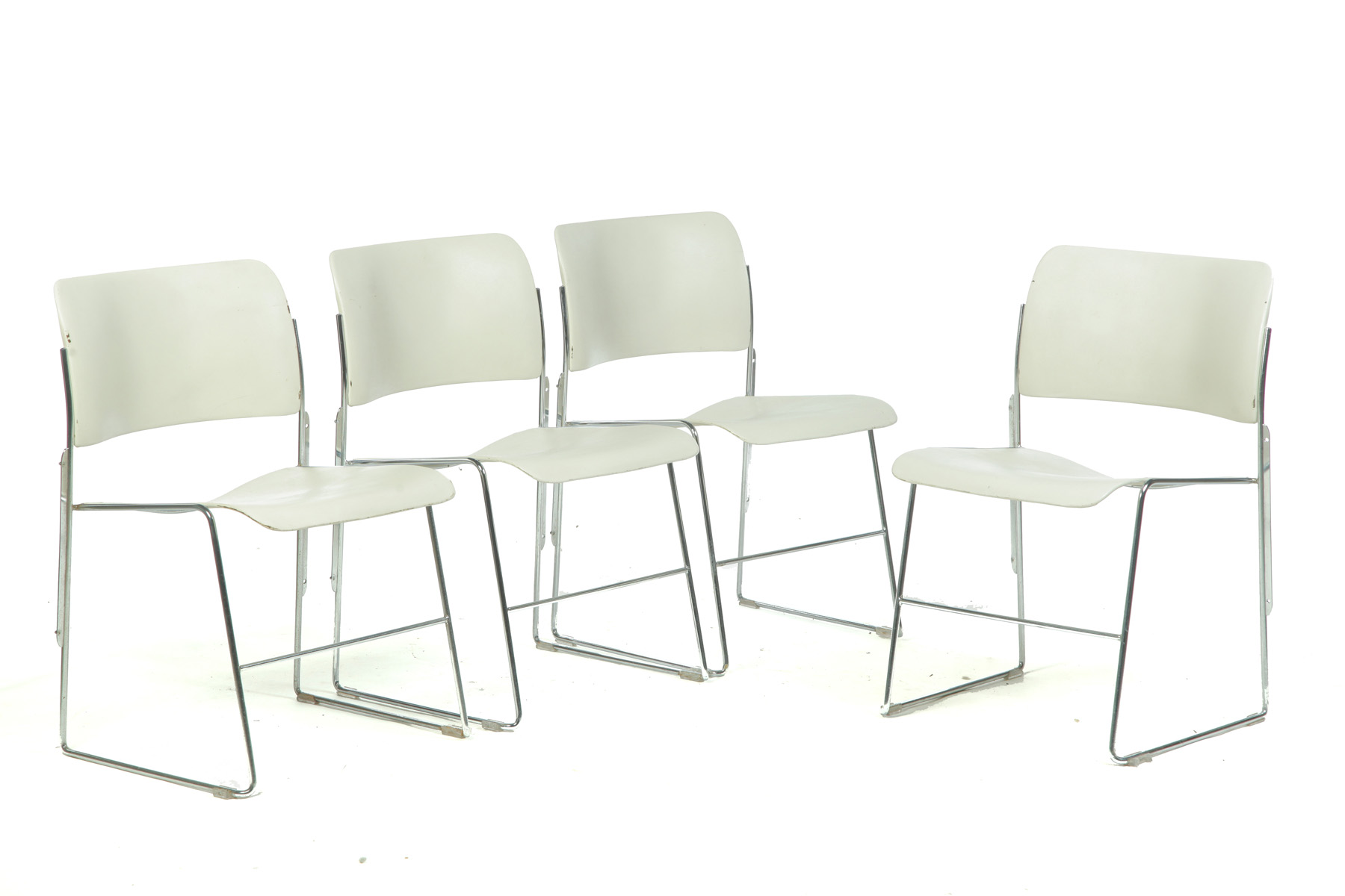 Appraisal: SET OF FOUR STACKABLE CHAIRS BY DAVID ROWLAND FOR HERMAN