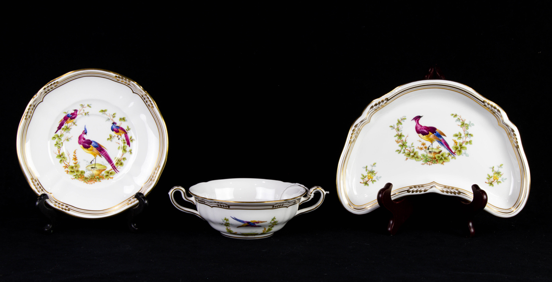 Appraisal: Lot of Spode porcelain crescent plates and cream soups in