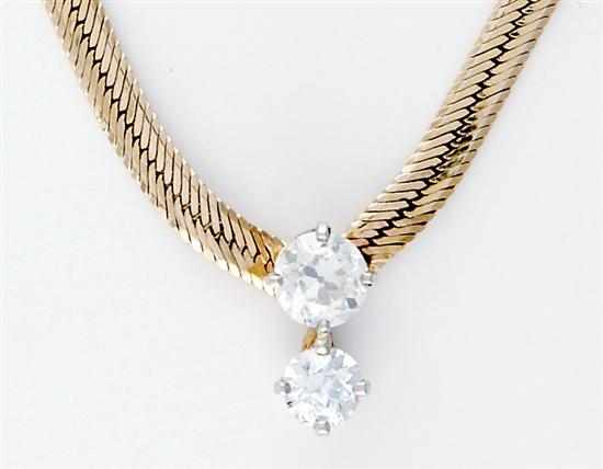 Appraisal: Diamond necklace two round European-cut diamonds ctw color J-K clarity