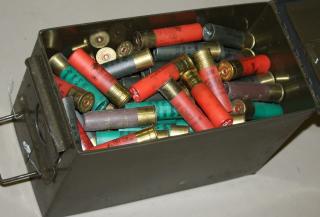 Appraisal: large ammo can full of loose gauge shells approx rounds