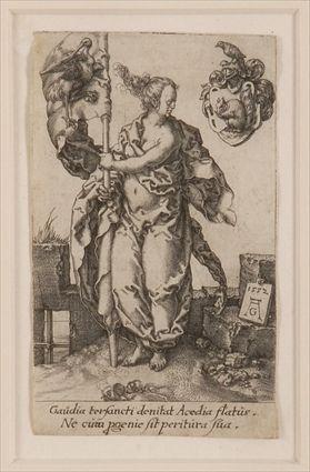 Appraisal: ATTRIBUTED TO HEINRICH ALDEGRAVER DILIGENCE GAUDIA FROM THE VIRTUES Copper