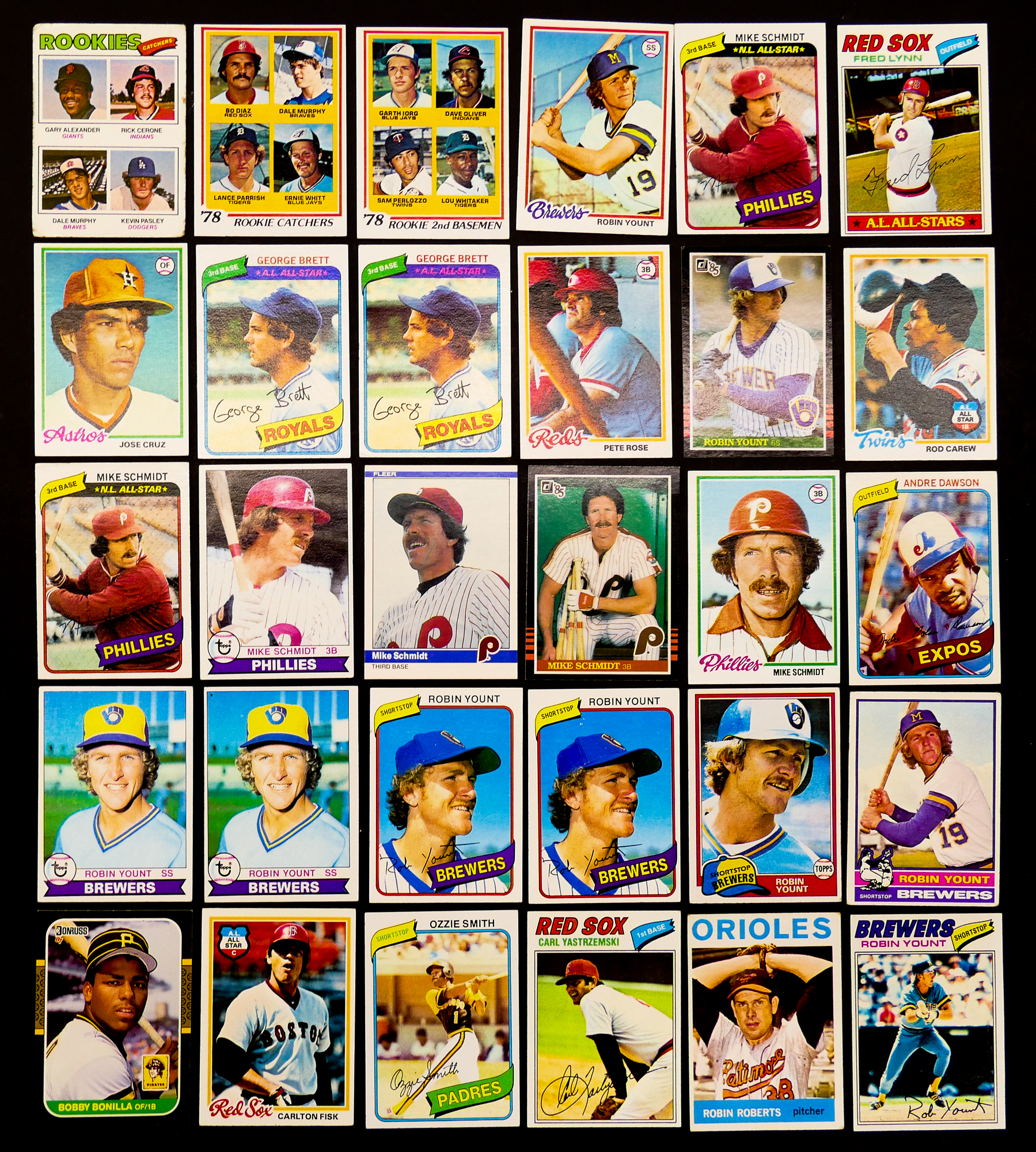 Appraisal: pc Vintage Baseball Cards- 's and 's Includes ' and