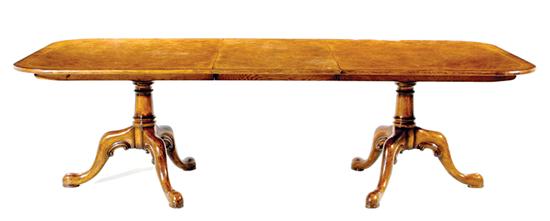 Appraisal: George II style inlaid walnut banquet table rectangular top with