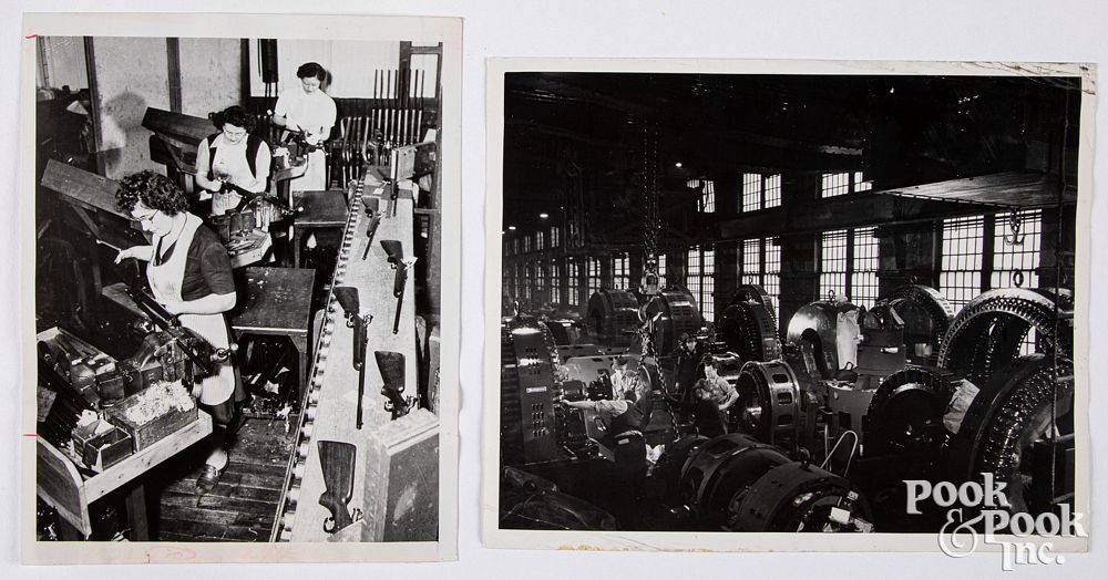 Appraisal: Two press photos to include Winchester factory Two press photos